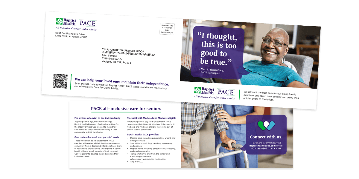 Baptist Health PACE Single-Fold Self-Mailer Graphics