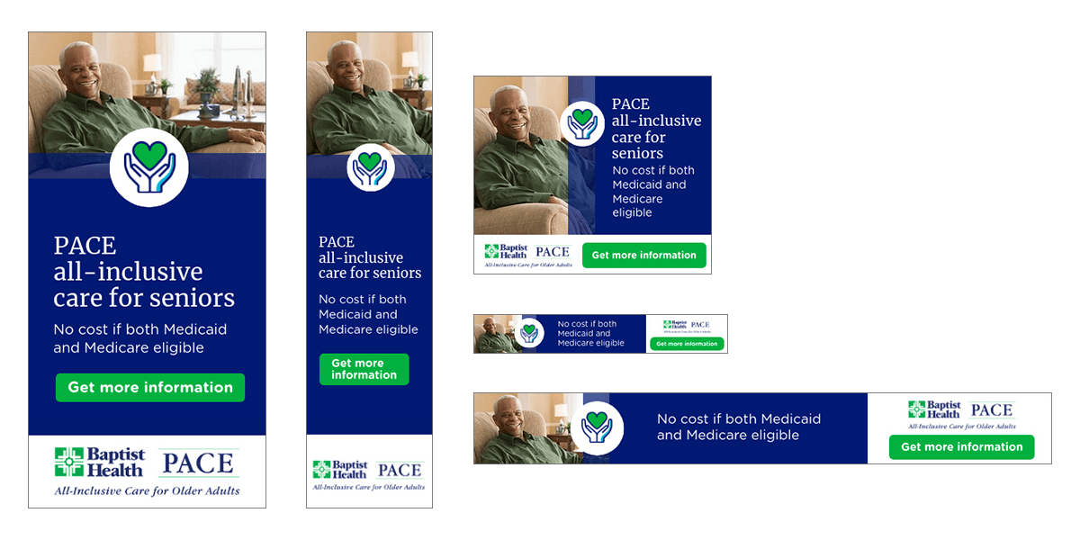 Baptist Health PACE Programmatic Display Graphics