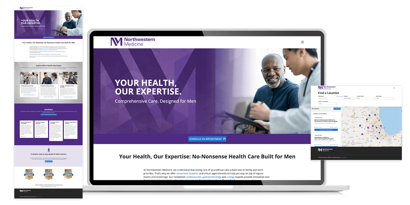 Northwestern Medicine Mens Health Landing Page creative