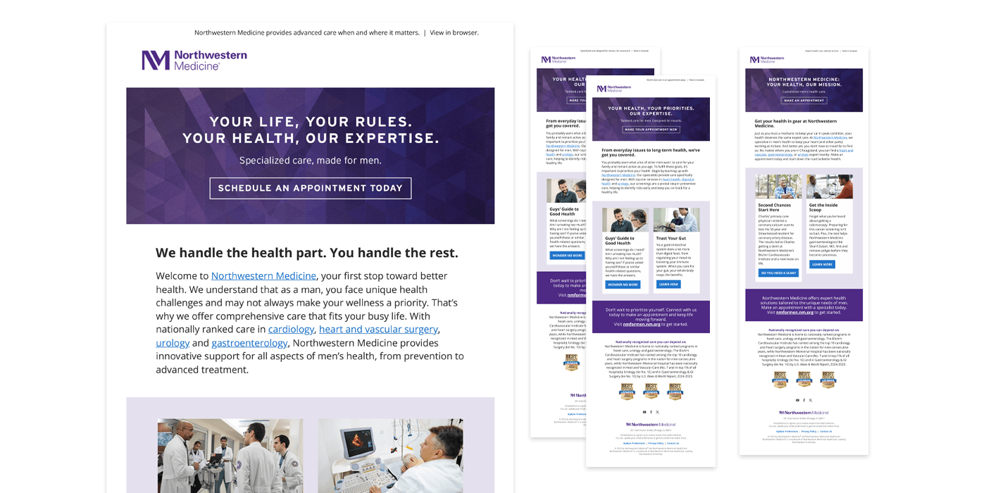 Northwestern Medicine Mens Health Email creative
